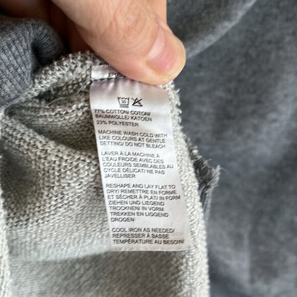 Saks Fifth Avenue Y2K Raw Hem Oversized Sweatshirt with Side Zips Gray Size S - Picture 10 of 10